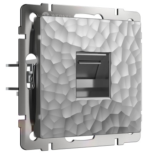 Розетка компьютерная без рамки Werkel Hammer 1-м. RJ45 5e серебряный фото Розетка компьютерная без рамки Werkel Hammer 1-м. RJ45 5e серебряный картинка